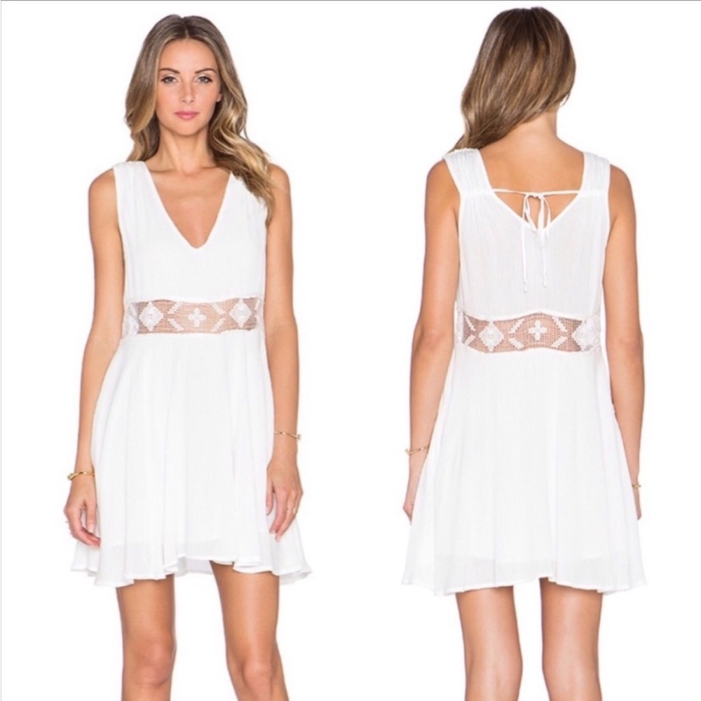 Free People Summer Feeling Fit and Flare Ivory Dress - Size S